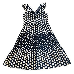 LOFT Cotton Blend Cottage Core Polka Dot Tiered Dress Size SP